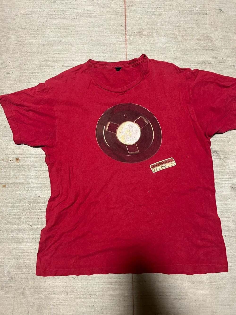 The Strokes All the Time Reel to Reel Graphic T-Shirt Red Size Medium